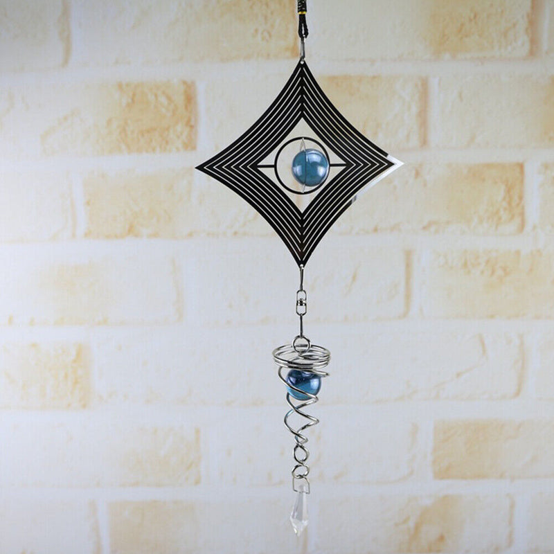 DIY Rotating Wind Chime Novelty Metal Hanging Sculpture Wind Chime Bell (D)