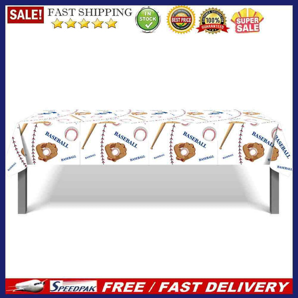 2pcs Baseball Tablecloth Prints Dining Desk Table Cover Beach Pool Party De