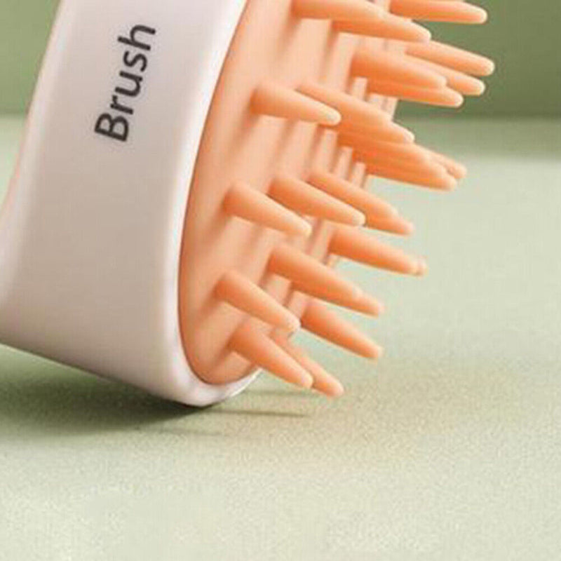 Silicone Scalp Head Massager Comb Handheld Hair Washing SPA Brush (Pink)