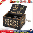 You Are My Sunshine Wooden Carved Hand Cranked Music Box Ornaments (Black) Newly
