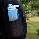 1000ml Sports Water Bottle with Time Marker Outdoor Fitness Cups (Blue) Newly