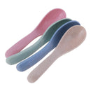 4pcs Wheat Straw Rice Soup Spoons Kids Cooking Tableware Kitchen Tool Newly
