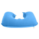 PVC U-Shaped Inflatable Air Pillows Portable Break Neck Pillow (Sky Blue) Newly