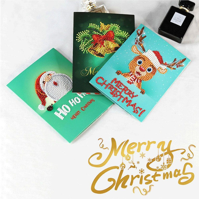 Diamond Painting Xmas Postcards Diamond Painting Greeting Cards Merry Christmas