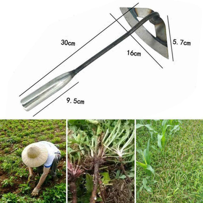 1* Steel Hardened Hollow Hoe Handheld Weeding Rake Planting Value W5U0 K2U3