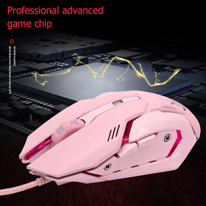 Cute USB Wired 3200DPI Adjustable Colorful Backlight Optical Gaming Mouse