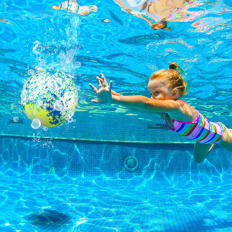 Underwater Pool Toys Inflatable Ball Balloons with Valve (Blue Mixed Color)