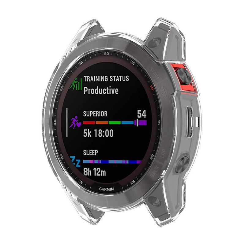 Watch Protective Frame Shell Case for Garmin Fenix 7 (Transparent White) Newly