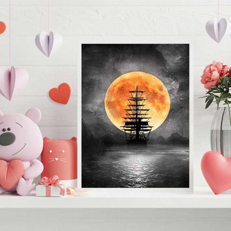 Sea Sailing Frameless Picture Oil Paint By Numbers Hand Painted Picture Kit