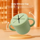 Portable Baby Silicone Cup BPA-Free Leakproof Storage Snack Bottle (Green) Newly