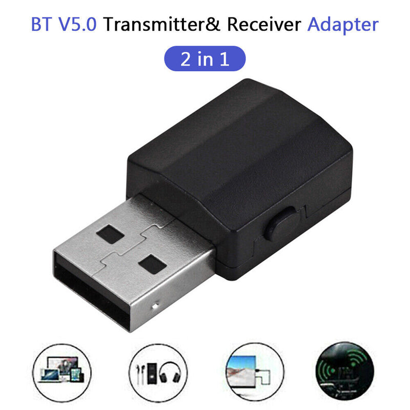 2 in 1 Bluetooth 5.0 Audio Receiver Transmitter 3.5mm RCA for TV PC Car Kits