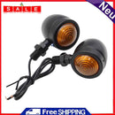 1 Pair Mini Retro Motorcycle Turn Signal Lights 1-Wire Amber Motorbike Blinkers