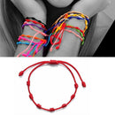 Amulet Tibetan Jewelry Weave Red Rope 7 Knots Weave Bangle Red String Bracelet