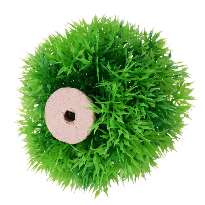 Aquarium Artificial Water Plant Grass Ball Ornament Landscape Decor(Green) Newly