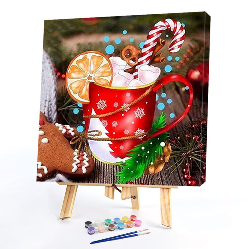 Frameles Coffee Cup Oil Paint By Numbers Wall Art Posters Picture Craft Gift Kit