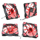 12V 3-4Pin 15LED Lighting PC Case Fan Cooler Computer Cooling Fan (Red) Newly