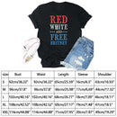 Independence Day Print Letter Tea T-Shirt (Black L)