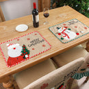 Christmas Placemat Tableware Cartoon Embroidery Pad Heat Insulation Meals Mats