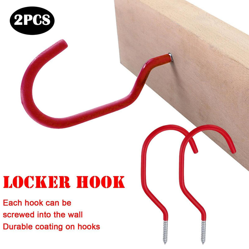 2PCS Garage Storage Hooks Bike Tool Storage Hook Set Screw In Hooks Red.