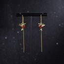 Animal Design Pendant Necklace Long Tassel Crystal Birds Drop Earrings