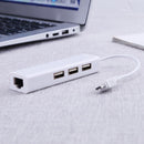 OTG 3 Port USB 2.0 HUB 10/100MB Micro USB to RJ45 LAN Adapter NIC