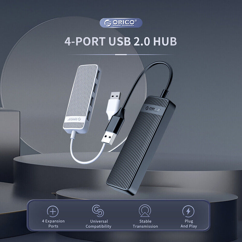 ORICO-FL02 4 Port USB2.0 Splitter Cable Hub Laptop Computer Adapter (Black)