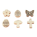 Rabbit Easter Wood Chips Hanging Ornaments Easter Decorations Easter eggs