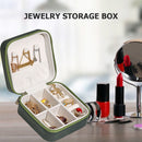 Portable Jewelry Storage Box Earrings Necklace Display Case (Army Green)