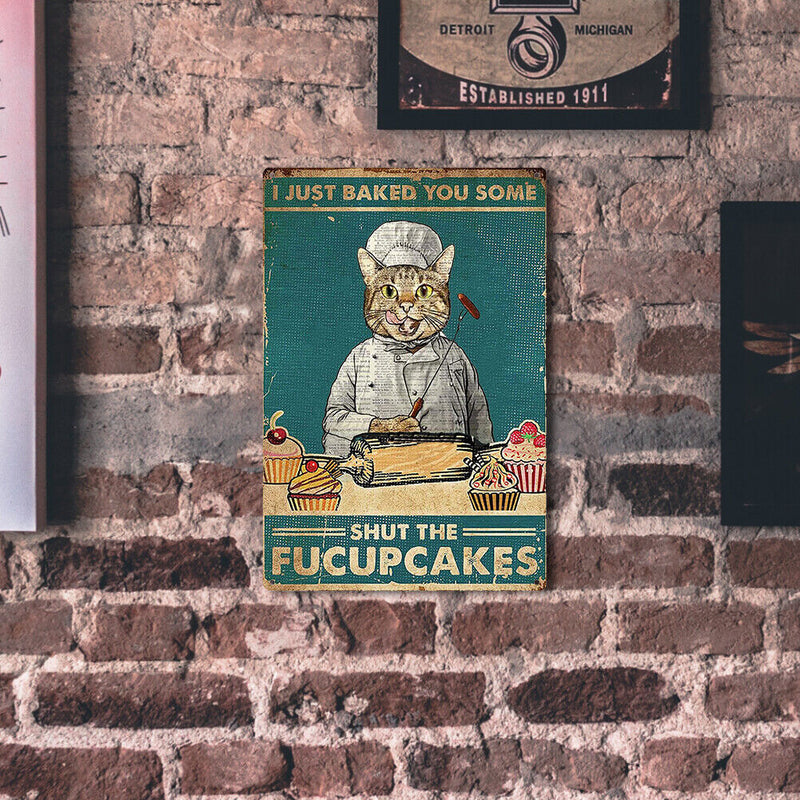 Retro Cat Metal Plate Poster Painting Bar Pub Decor Tin Plaques Wall Signs