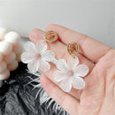Korean Fresh Wild Dangle Earrings Lovely Transparent Flowers Flower Earrings