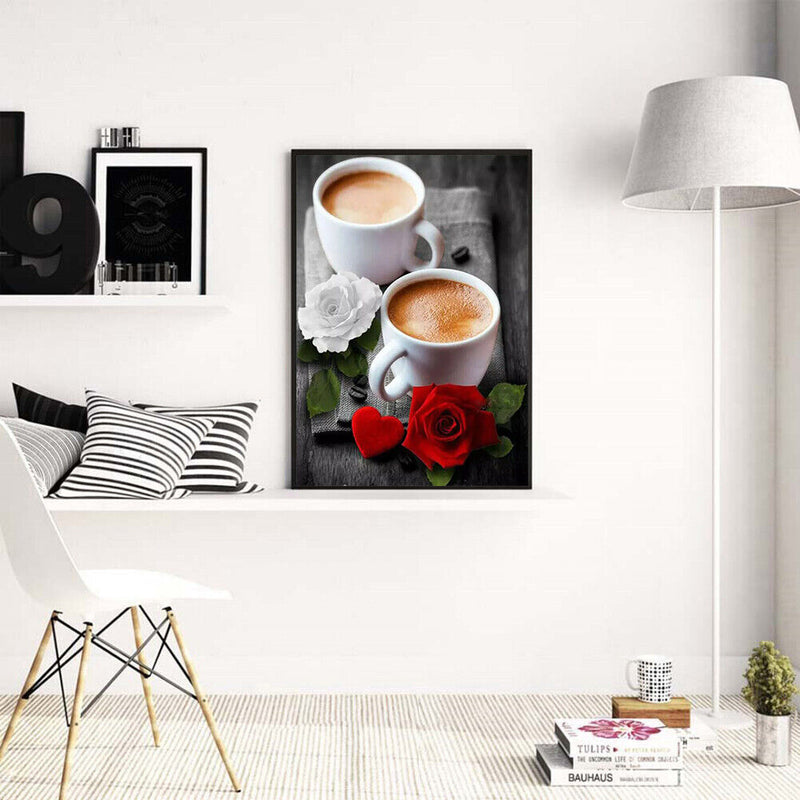 Painting By Numbers DIY Coffee Hand Painted Canvas Oil Art Picture Ornaments Kit