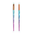 4pcs/Set Diamond Plastic Handle Face Eye Shadow Makeup Brushes (Lake Blue)