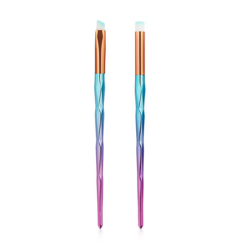 4pcs/Set Diamond Plastic Handle Face Eye Shadow Makeup Brushes (Lake Blue)