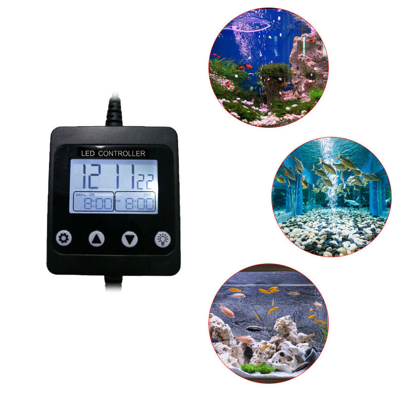 LED Aquarium Light with Timer Dimming Fish Tank Modulator LCD Display Controller