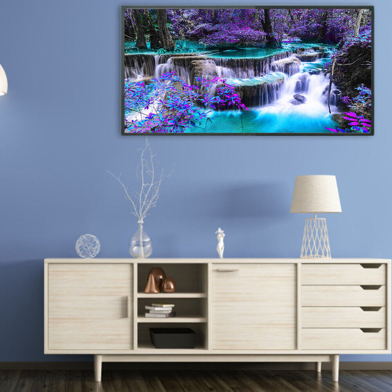 Forest Waterfall Frameless Picture Oil Paint By Numbers Hand Painted Pictur