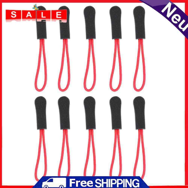 10pcs/pack Zipper Sweater Anti Brief End Fit Rope Tag Fixer Zip Cord (Red)