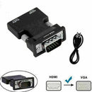 PC 1080P 3.5mm Audio Cable Audio Output Converter HDMI Female to VGA Male