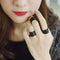 Women Jewelry Gothic Punk Black Stack Plain Above Knuckle Ring Set Band Midi