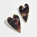European Peach Heart Shape Earrings Fashion Design Acetate Plate Women Ear Stud