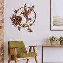 Wrought Iron Bird Garden Indoor Outdoor Hanging Metal Wall Hanging Art Decor