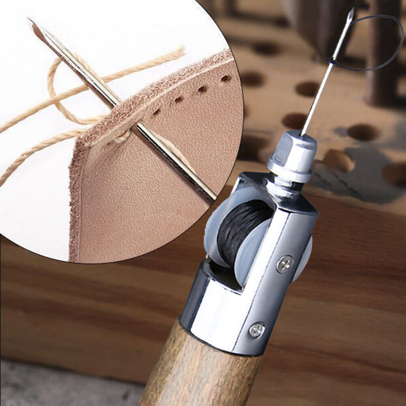 Leather Sewing Machine Manual Wax Thread Needles Stitcher Leather Carving Craft