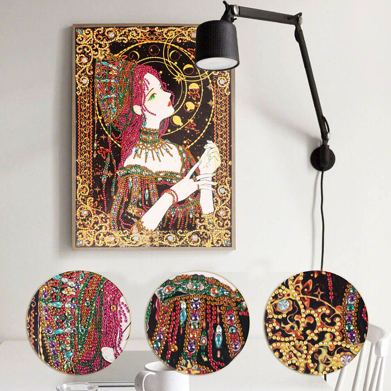 Divination Girl DIY Part Drill Special-shaped Diamond Painting Mosaic Kit