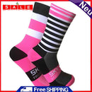 Breathable Striped Cycling Socks Women Men Sports Soccer Running Long Socks