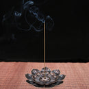 Bronze Lotus Burner Plate Yoga Buddha Nasturtium Line Sandalwood Censer (L)
