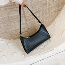 Alligator PU Women Handbag Tote Office Lady Shoulder Underarm Bags (Black)