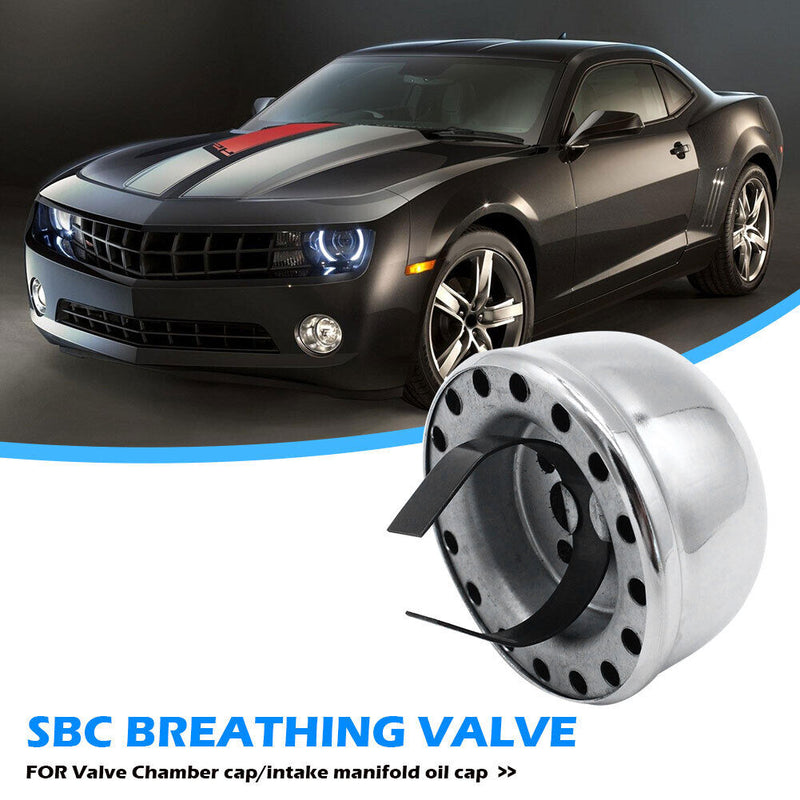 Chrome Steel Push-in Valve Cover Oil Breather Cap for SBC 283 327 350 Engine