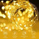 100 LED 12m Solar Copper Wire Lamp Decorative String Light (Warm White) Newly