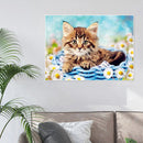 DIY Abstract Acrylic Picture Gift Cat in Basketball Digital Oil Hand Painting Kit