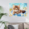 DIY Abstract Acrylic Picture Gift Cat in Basketball Digital Oil Hand Painting Kit