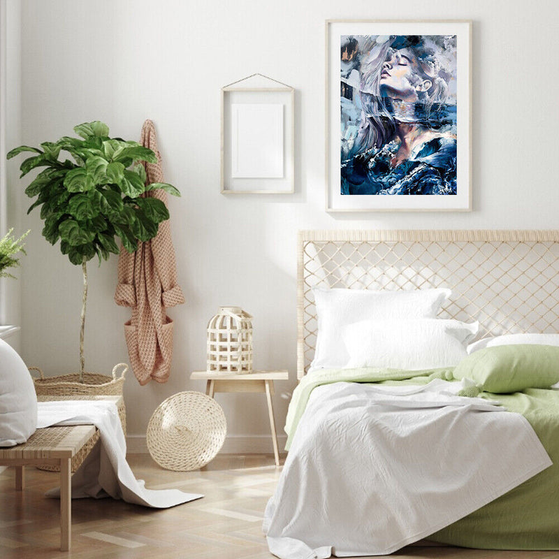 Girl Oil Paint By Numbers Kit DIY Drawing Picture for Adults Home Decoration Set